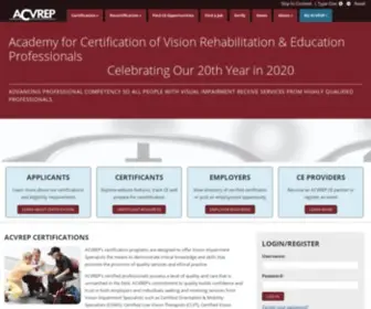 Acvrep.org(Academy for Certification of Vision Rehabilitation & Education Professionals) Screenshot