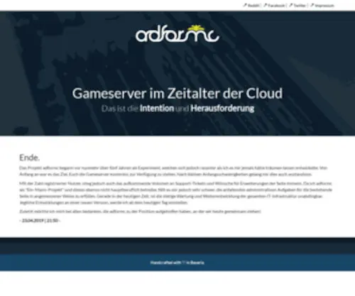 AD-For-MC.de(Gameserver im Zeitalter der Cloud) Screenshot