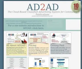 AD2Ad.com(Classified advertising management system for community publications) Screenshot
