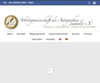 Ada1986.de(Arbeitsgemeinschaft der Autographensammler) Screenshot