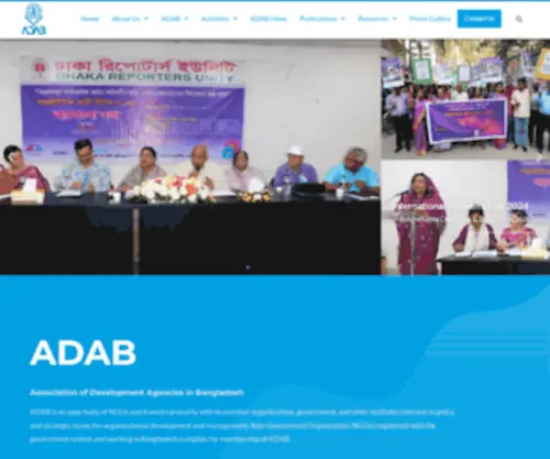 Adab.org.bd(Association of Development Agencies in Bangladesh) Screenshot