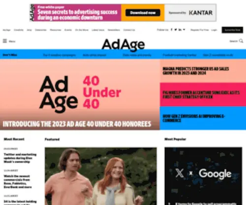 Adage.com(Advertising, Marketing, Agency, Tech and Data News) Screenshot