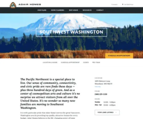 Adairhomeswoodland.com(Southwest Washington) Screenshot