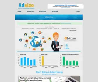 Adalso.com(Bitcoin Advertising Network by Adalso) Screenshot