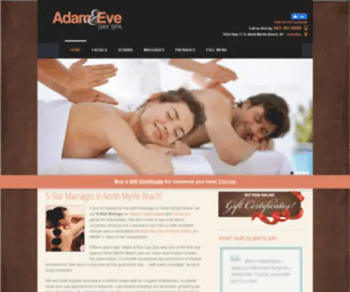 Adamandevedayspa.com(Adam & Eve Day Spa) Screenshot