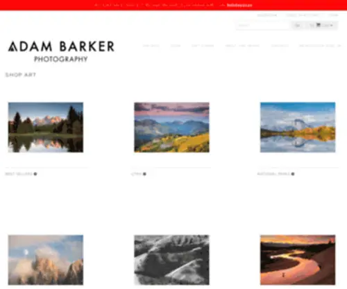 Adambarkerfineart.com(Fine art photographs and photography of landscape) Screenshot