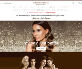 Adambroderick.com(Hair salon and spa in ridgefield and southbury CT) Screenshot