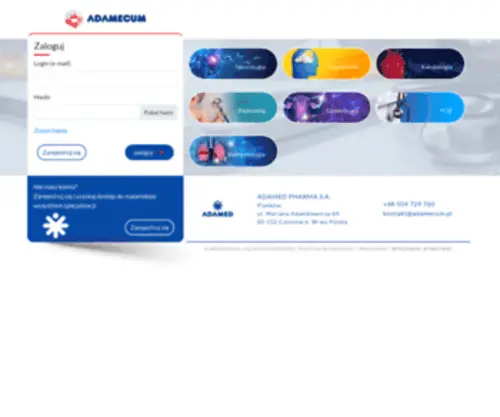 Adamecum.pl(Adamed Expert to najlepsza wiedza ekspercka i najnowsze zagadnienia medyczne. Dla farmaceutów) Screenshot