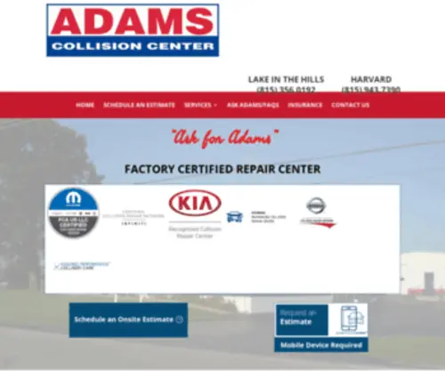 Adamscollision.com(Crash Champions Collision Repair) Screenshot