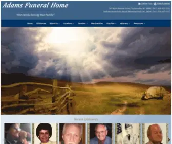 Adamsfunerals.com(Adams Funeral Home NC) Screenshot