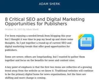 Adamsherk.com(SEO, Digital Marketing and Audience Development Blog) Screenshot