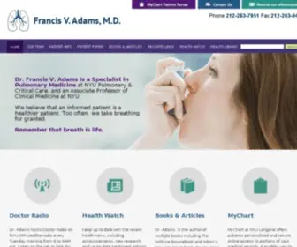 Adamsmd.com(Dr. Francis V. Adams believes that an informed patient) Screenshot