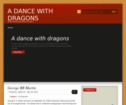 Adancewithdragonsbook.info(A DANCE WITH DRAGONS) Screenshot