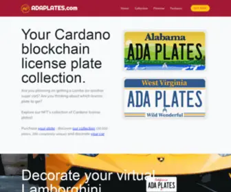 Adaplates.com(Cardano License Plate NFT's) Screenshot