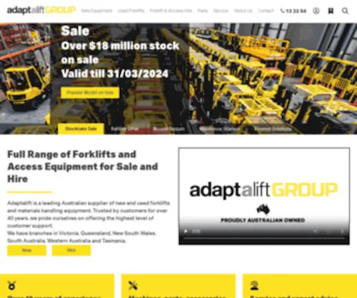 Adaptalift.com.au(Full Range of Forklifts for Sale & Hire) Screenshot