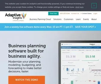Adaptiveinsights.com(Plan better. Budget faster. Forecast smarter. Workday Adaptive Planning (formerly Adaptive Insights)) Screenshot