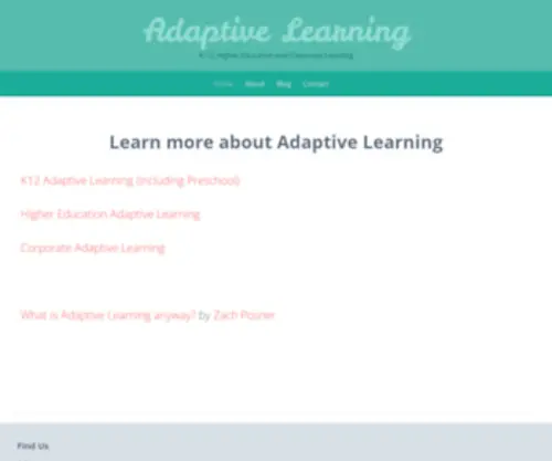 Adaptivelearning.com(12, Higher Education and Corporate Learning) Screenshot