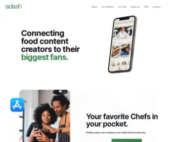 Adashapp.com(Connecting food content creators to their biggest fans) Screenshot