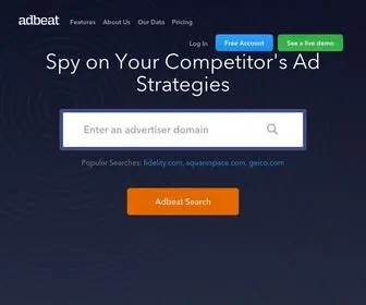 Adbeat.com(Competitive Intelligence For Display Advertisers) Screenshot