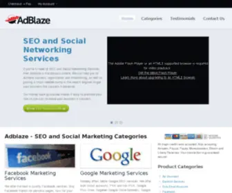 Adblaze.com(SEO and Social Networking Services) Screenshot