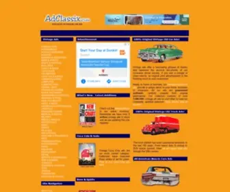 Adclassix.com(Vintage Car Ads) Screenshot