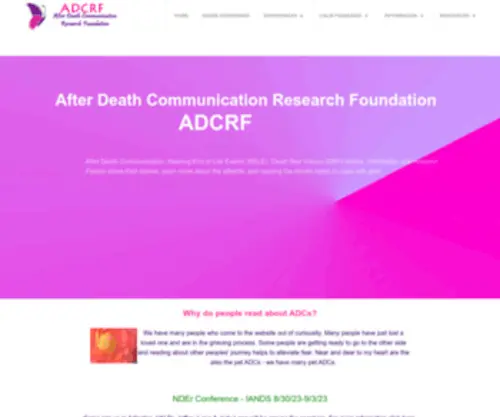 ADCRF.org(AFTER DEATH COMMUNICATION RESEARCH FOUNDATION (ADCRF)) Screenshot