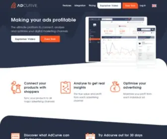 Adcurve.com(E-commerce marketing platform 𝗔𝗱𝗖𝘂𝗿𝘃𝗲) Screenshot