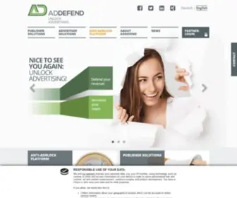 Addefend.com(Unlock Advertising) Screenshot