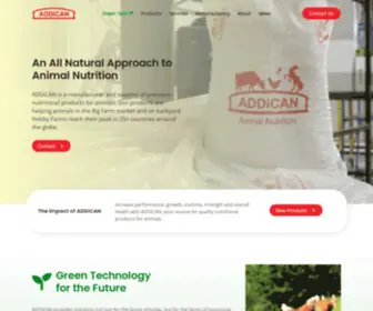 Addican.com(Natural approach to quality animal nutrition) Screenshot