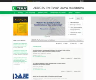 Addicta.com.tr(The Turkish Journal on Addictions) Screenshot