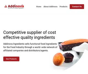 Addinova.com(Addinova is Competitive Supplier of Cost Effective Quality Food Ingredients) Screenshot