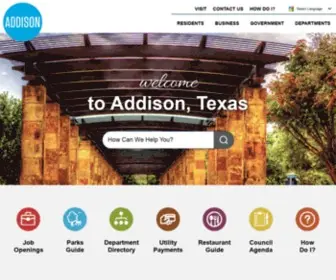 Addisontx.gov(Addison Texas) Screenshot