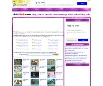 Addnick.com(Website giup tim ban chat de dang) Screenshot