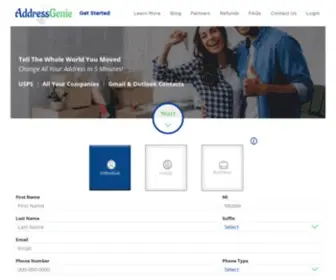 Addressgenie.co(Enter Your Address Change Moving Details) Screenshot