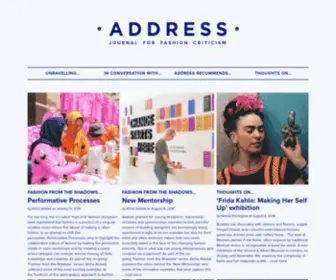 Addresspublications.com(Journal for Fashion Criticism) Screenshot