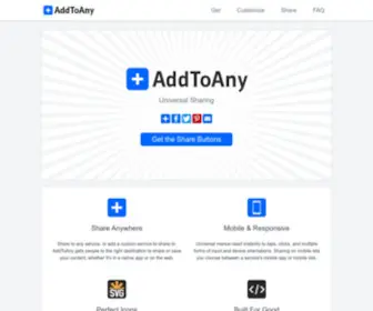 Addtoany.com(Share Buttons by the Universal Sharing Platform) Screenshot