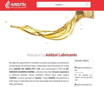 Addzollubricants.com(ADDZOL OIL (INDIA) PVT) Screenshot