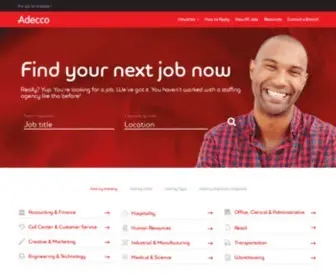 Adeccousa.com(Temporary, Temp to Hire, and Direct Hire Jobs Remote and In Person throughout the U.S) Screenshot