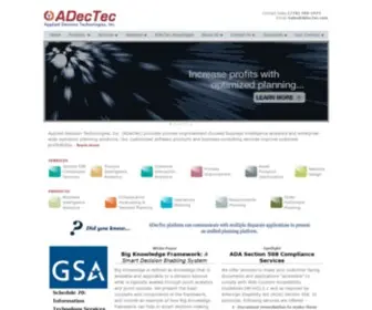 Adectec.com(ADecTec's Operations Planning and Optimization Solutions) Screenshot