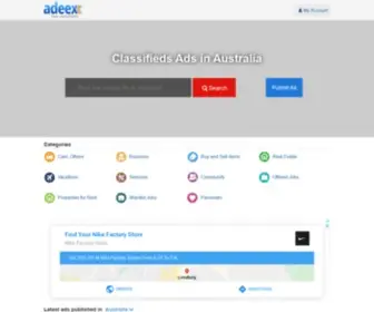 Adeexaustralia.com(Ads Classifieds in Australia) Screenshot