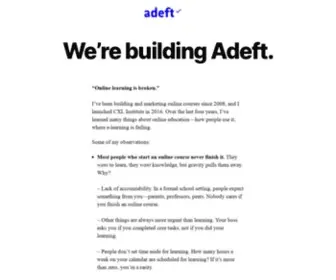 Adeft.com(We're building Adeft) Screenshot