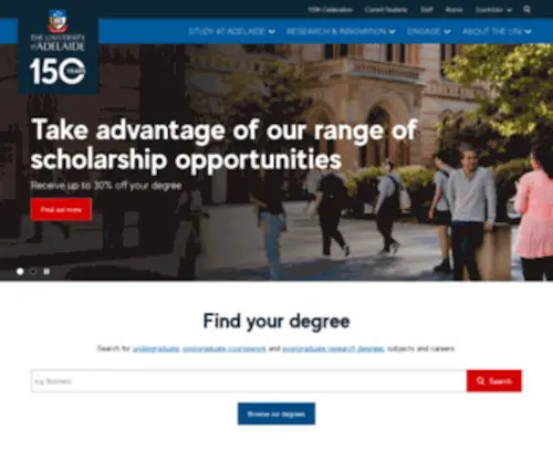 Adelaide.edu.au(The University of Adelaide) Screenshot