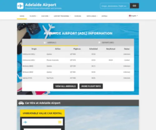 Adelaideairport.net(Your complete guide to Adelaide Airport) Screenshot