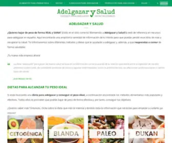 Adelgazarysalud.com(La web con todos los recursos que necesitas para alcanzar tu peso ideal) Screenshot
