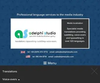 Adelphistudio.com(Voice-overs, subtitling and typesetting) Screenshot