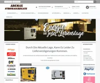 Ademax-Strom.de(Stromaggregate von Ademax) Screenshot