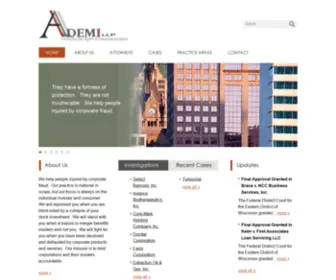 Ademilaw.com(We help people injured by corporate fraud.  Our practice) Screenshot