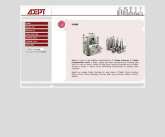 Adeptexport.com(Manufacturer of Tablet Press & Tablet Compression Tools) Screenshot