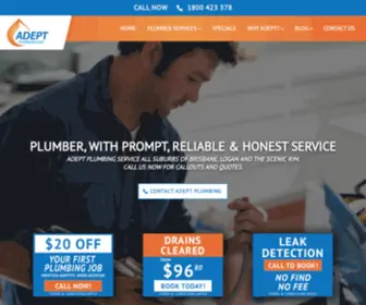 Adeptplumbingandgas.com.au(Adept Plumbing) Screenshot