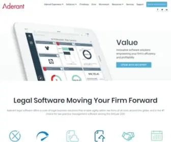 Aderant.com(Legal Software) Screenshot